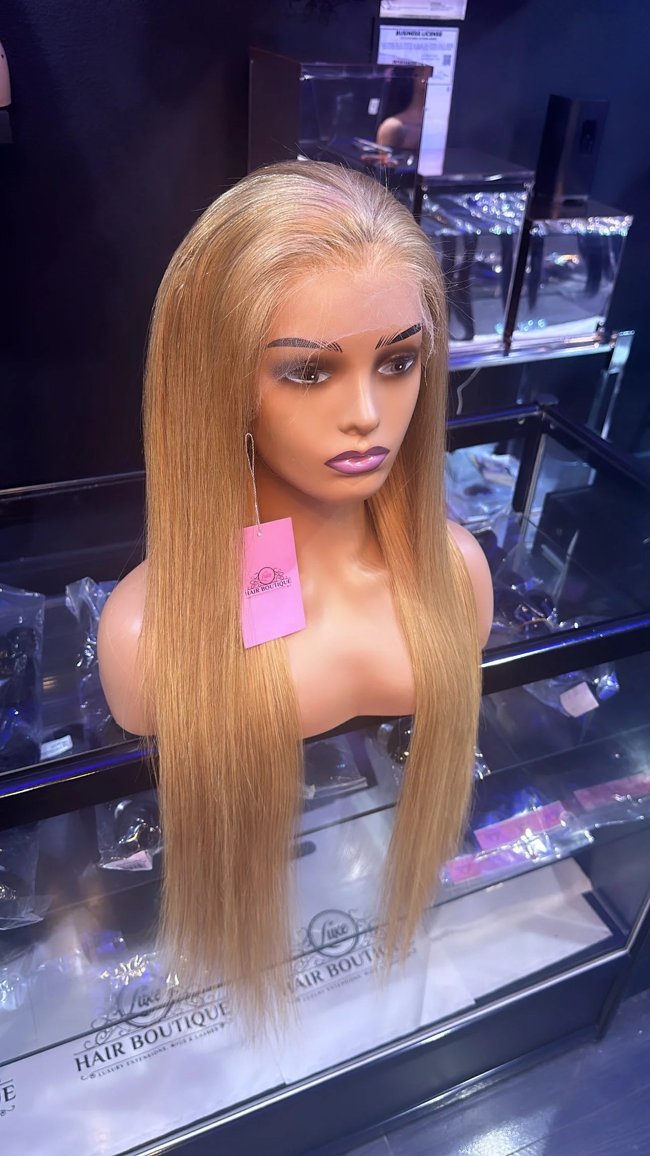 Honey Blonde Silky Straight HD Frontal Wig