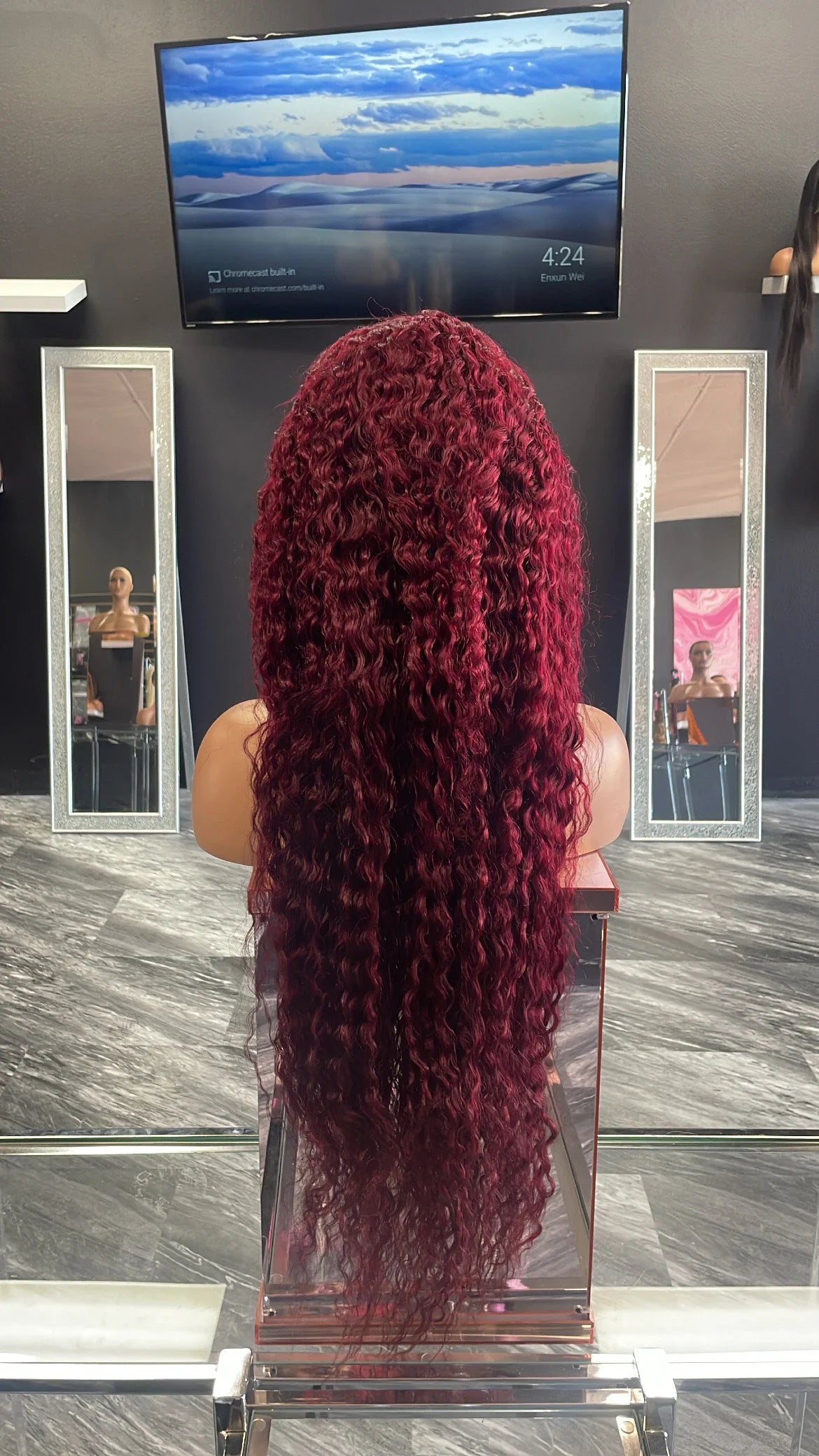 Burgundy Water Wave Wig