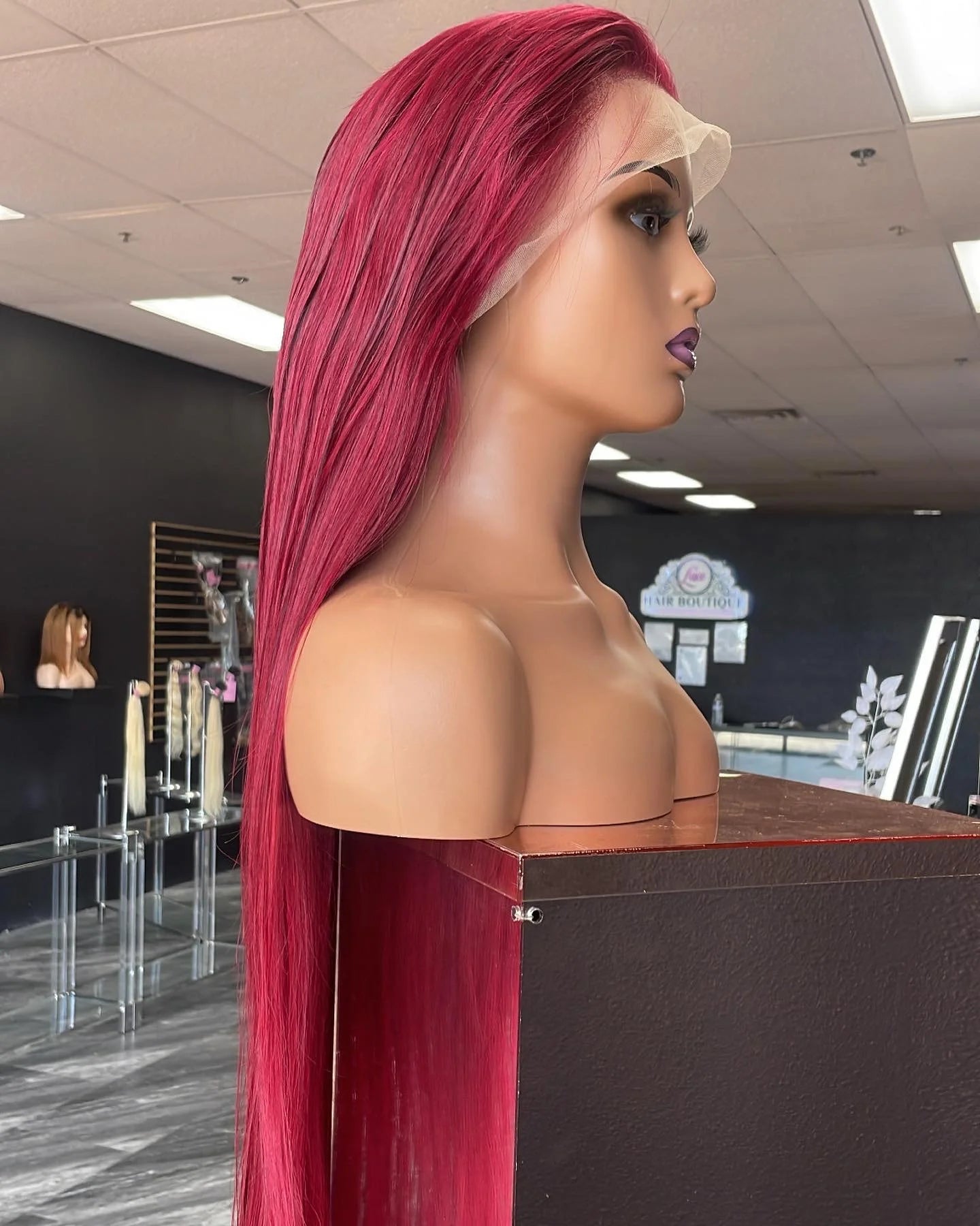 Burgundy Silky Straight Wig
