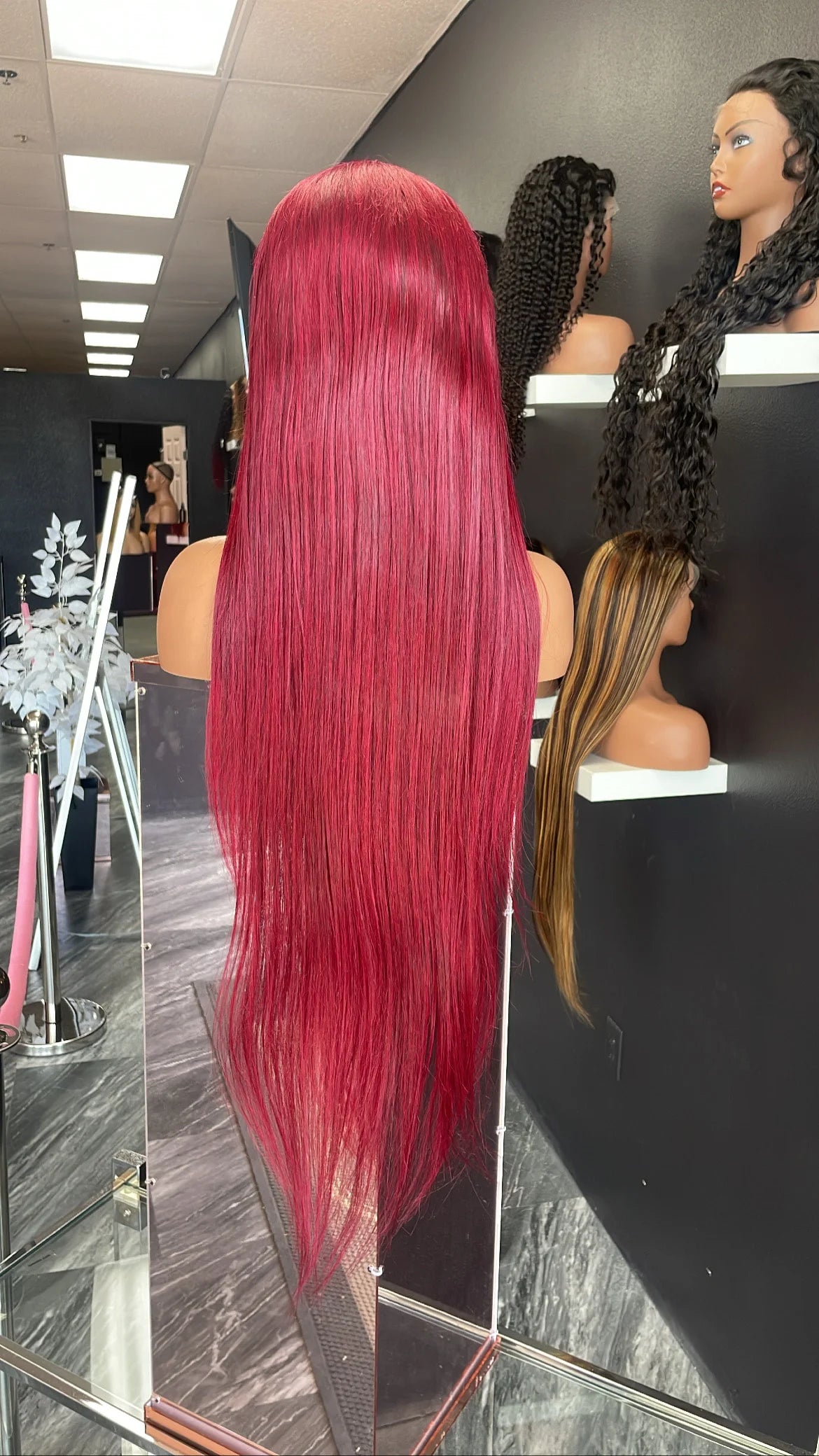 Burgundy Silky Straight Wig