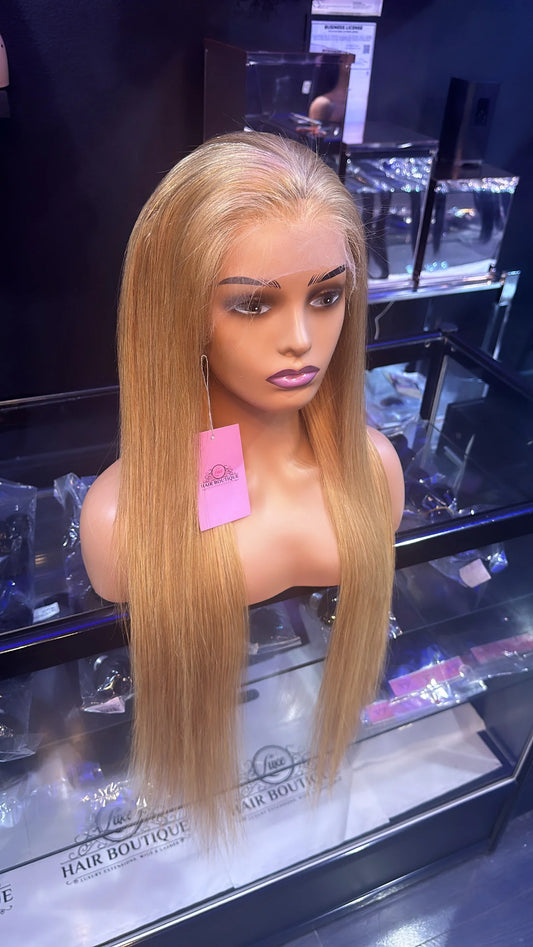 Honey Blonde Silky Straight HD Frontal Wig
