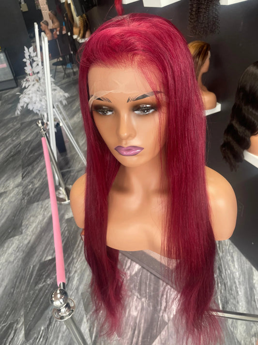 Burgundy Silky Straight Wig